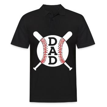 PAPA BASEBALL DAD VATERTAG - Männer Poloshirt - Schwarz - Vorne - Kai (181cm)