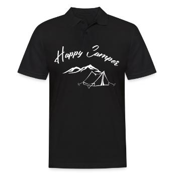 Camping - Männer Poloshirt - Schwarz - Vorne - Kai (181cm)
