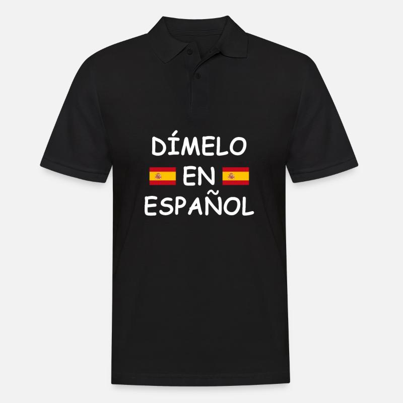 Dimelo en espanol Spanischlehrer Spanischlehrerin - Männer Poloshirt - Schwarz