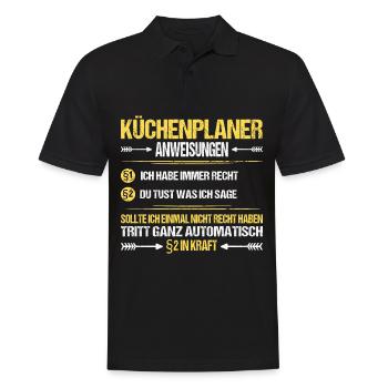 Küchenplaner Küchenfachberater Beruf Job Spruch - Männer Poloshirt - Schwarz - Vorne - Kai (181cm)