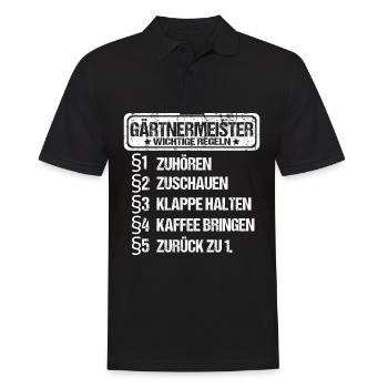 Gärtnermeister Gärtner Meister Sprüche Lustig - Männer Poloshirt - Schwarz - Vorne - Kai (181cm)