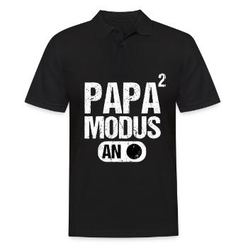 Papa Vater von 2 zwei Zweiten Kindern Zwillinge - Männer Poloshirt - Schwarz - Vorne - Kai (181cm)