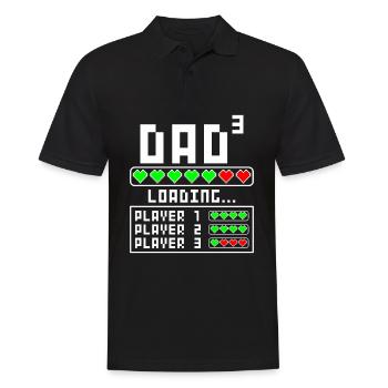 Dad father of 3 third three child baby children - Men's Polo Shirt - black - Front - Kai (181cm)