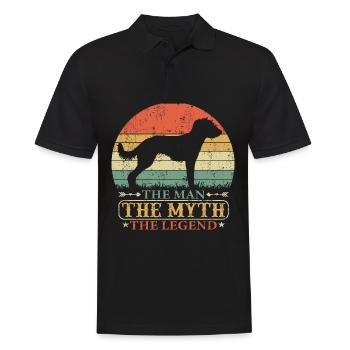 Bedlington Whippet Hund Dad Papa Herrchen für Ihn - Männer Poloshirt - Schwarz - Vorne - Kai (181cm)