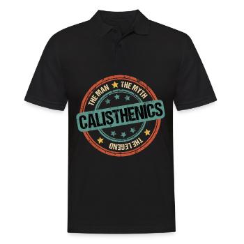 Calisthenics Dad Papa Lustige Sprüche Vintage - Männer Poloshirt - Schwarz - Vorne - Kai (181cm)