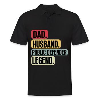 Défenseur public Défenseur public Papa Paroles - Polo Homme - noir - Devant - Kai (181cm)