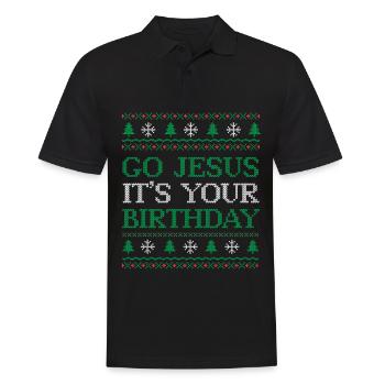 Go Jesus Birthday Team Jesus Weihnachten Lustig - Männer Poloshirt - Schwarz - Vorne - Kai (181cm)