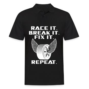 Race It Break It Fix It Racing - Polo Homme - noir - Devant - Kai (181cm)