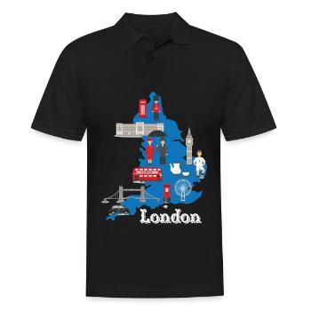 London Is Always A Good Idea UK GB - Men's Polo Shirt - black - Front - Kai (181cm)