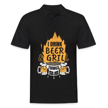 Papa Chef Of The Barbecue Grills Father BBQ - Men's Polo Shirt - black - Front - Kai (181cm)