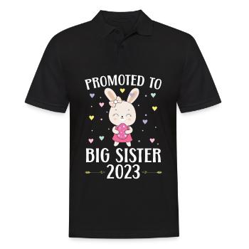 Zur großen Schwester befördert 2023 Schwesterchen - Männer Poloshirt - Schwarz - Vorne - Kai (181cm)