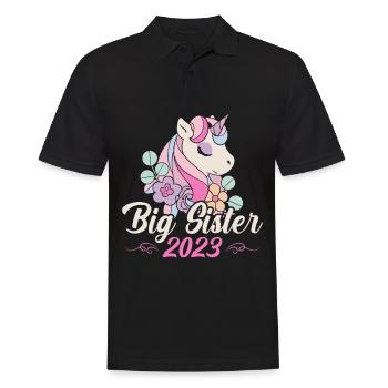 Big Sister 23 Unicorn Big Sis 23 - Men's Polo Shirt - black - Front - Kai (181cm)