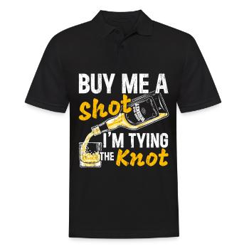 Achetez-moi une boisson je me marie bientôt mariage Tei - Polo Homme - noir - Devant - Kai (181cm)