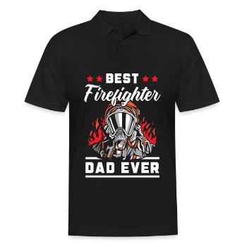 Bester Feuerwehrmann Papa Jeder Vatertag - Männer Poloshirt - Schwarz - Vorne - Kai (181cm)
