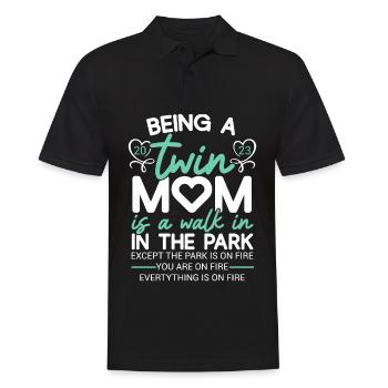 Being A Twin Mom 2023 Saying Become Wins Mother - Männer Poloshirt - Schwarz - Vorne - Kai (181cm)