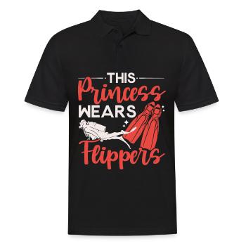Diese Prinzessin trägt Flossen Tauchen Tauchen Tau - Männer Poloshirt - Schwarz - Vorne - Kai (181cm)