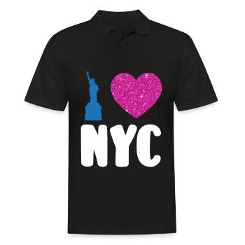 Ich liebe NYC New York City USA Amerika Reisen - Männer Poloshirt - Schwarz - Vorne - Kai (181cm)