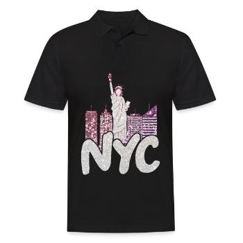NYC New York City USA Amerika Reisen New Yorker - Männer Poloshirt - Schwarz - Vorne - Kai (181cm)