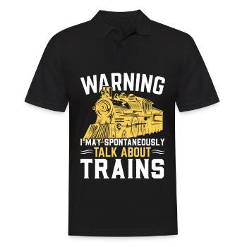 Attention je pourrais parler spontanément des trains - Polo Homme - noir - Devant - Kai (181cm)