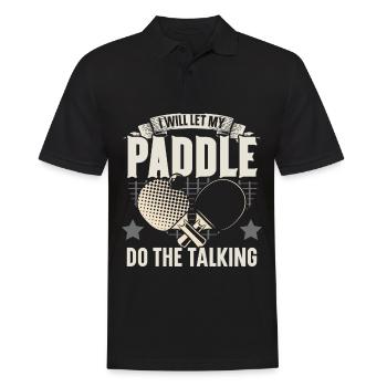 Je laisse parler ma raquette tennis de table - Polo Homme - noir - Devant - Kai (181cm)