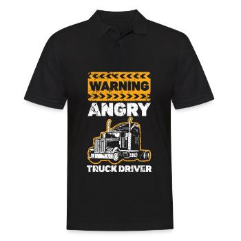 Warning angry truck drivers trailer truck drivers - Men's Polo Shirt - black - Front - Kai (181cm)