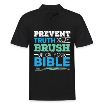 Prevention of truth errors Clean your Bi - Men's Polo Shirt - black - Front - Kai (181cm)