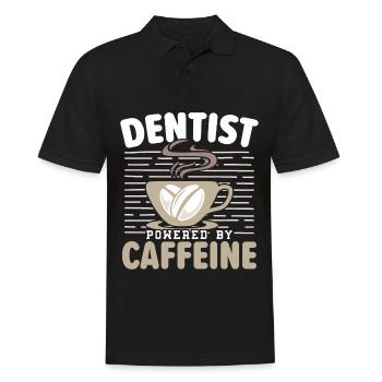 Dentiste avec caféine Dentiste Dents - Polo Homme - noir - Devant - Kai (181cm)