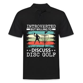 Introvertiert, aber bereit, über Disc Golf zu disk - Männer Poloshirt - Schwarz - Vorne - Kai (181cm)
