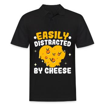 Facilement distrait par les amateurs de fromage fromage - Polo Homme - noir - Devant - Kai (181cm)