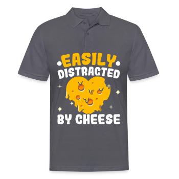 Facilement distrait par les amateurs de fromage fromage - Polo Homme - charbon - Devant - Nico (186cm)