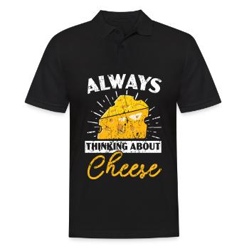 Always think of cheese Cheesy Cheese Foodie - Men's Polo Shirt - black - Front - Kai (181cm)