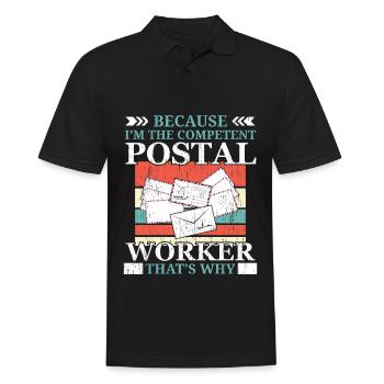 I am the competent postal worker postman - Men's Polo Shirt - black - Front - Kai (181cm)