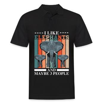 J’aime les éléphants et peut-être 3 personnes gardien de zoo - Polo Homme - noir - Devant - Kai (181cm)
