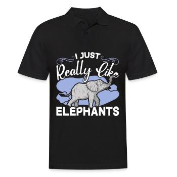 Ich mag Elefanten einfach wirklich Tier-Safari - Männer Poloshirt - Schwarz - Vorne - Kai (181cm)