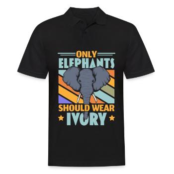 Nur Elefanten sollten Elfenbein tragen Wildlife An - Männer Poloshirt - Schwarz - Vorne - Kai (181cm)