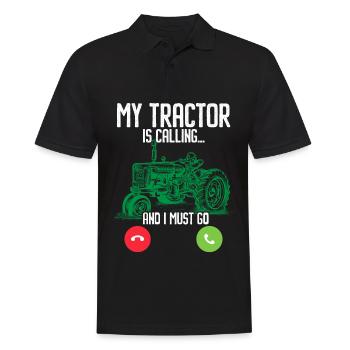 My tractor is calling and I have to go farming - Men's Polo Shirt - black - Front - Kai (181cm)