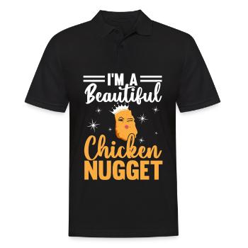 Ich bin ein schönes Hühnchen Nugget Nug Life Nuggi - Männer Poloshirt - Schwarz - Vorne - Kai (181cm)