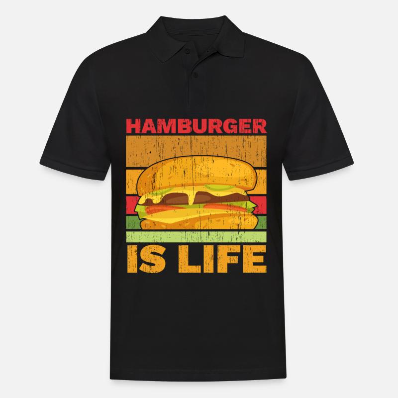 Hamburger ist Leben Burger-Esser Lebensmittel-Lieb - Polo Homme - noir