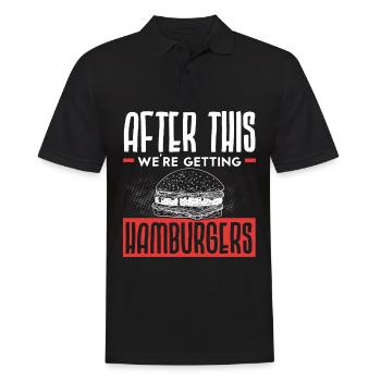 Après cela, nous obtenons Hamburger Burger Eater - Polo Homme - noir - Devant - Kai (181cm)