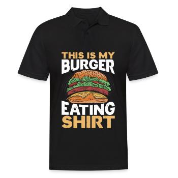 Ceci est mon Burger-Ess-Shirt Hamburger-Esser Food - Polo Homme - noir - Devant - Kai (181cm)