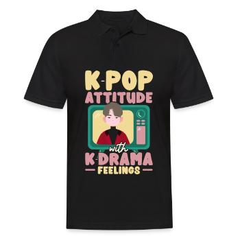 K-Pop Attitude with K-Drama Feelings Korean Mu - Men's Polo Shirt - black - Front - Kai (181cm)