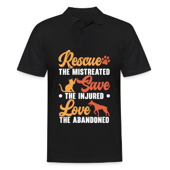 Tierpflege Tierretter Tierrechte - Männer Poloshirt - Schwarz - Vorne - Kai (181cm)