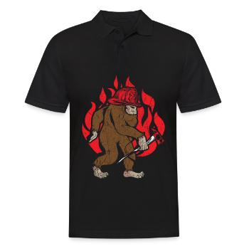 Pompier pompier pompier pompier pompier - Polo Homme - noir - Devant - Kai (181cm)