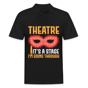 Theater Es ist eine Bühne, durch die ich gehe Broa - Männer Poloshirt - Schwarz - Vorne - Kai (181cm)