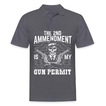 The 2nd Amendment is my gun permit - Men's Polo Shirt - charcoal grey - Front - Nico (186cm)