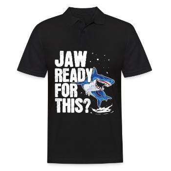 Pin prêt pour ce bioolo de mer amoureux des requins - Polo Homme - noir - Devant - Kai (181cm)