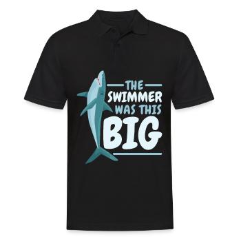 The swimmer was this great shark marine biology - Men's Polo Shirt - black - Front - Kai (181cm)