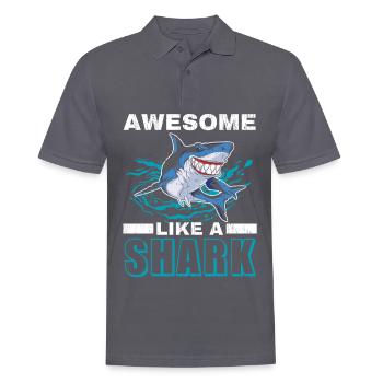 Horny en tant qu’amoureux des requins biologie marine mer - Polo Homme - charbon - Devant - Nico (186cm)