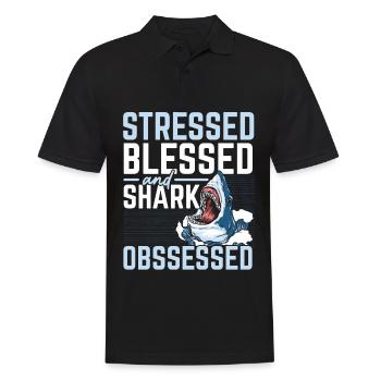 Stressé, béni et obsédé par les requins Meeresb - Polo Homme - noir - Devant - Kai (181cm)