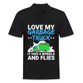 Liebe meinen Müllwagen Müllsammler Recycling - Männer Poloshirt - Schwarz - Vorne - Kai (181cm)